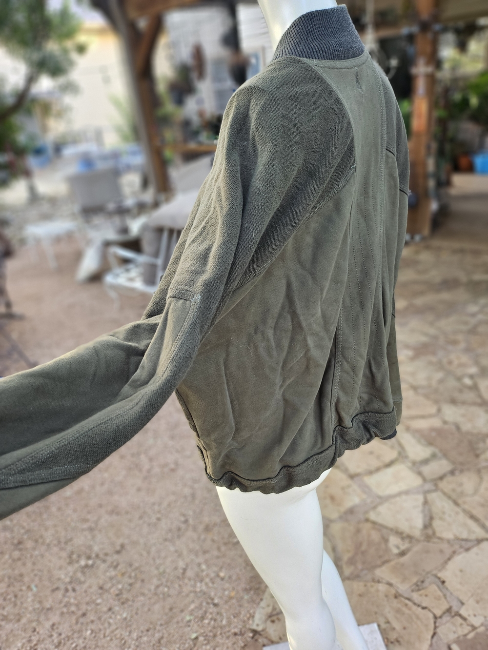 Free People FP Movement Olive Green Cotton Apex Pullover Shirt M Roomy - Picture 6 of 14